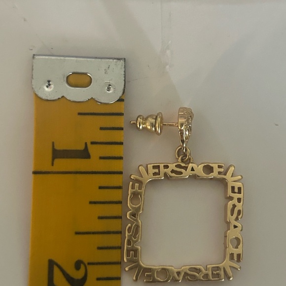 *PRICE IS FIRM* “Small & Tiny* VERSACE Gold Square Earrings!!!!! - Picture 2 of 8